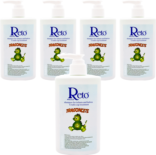 Reto 嬰幼兒油垢頭皮洗髮精 押頭版 pH5.5-6.5, 250ml, 5瓶