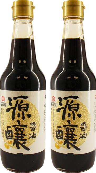 KIKKOMAN 龜甲萬 源釀醬油 使用非基因改造大豆 簡單配方 不添加甜味劑 不添加防腐劑、焦糖色素, 500ml, 2瓶