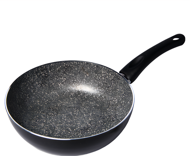PIARDI HOME LIVEINDUCTION 中式炒鍋 厚度2.5mm 黑色 + 大理石色 IH爐適用, 28cm, 1個
