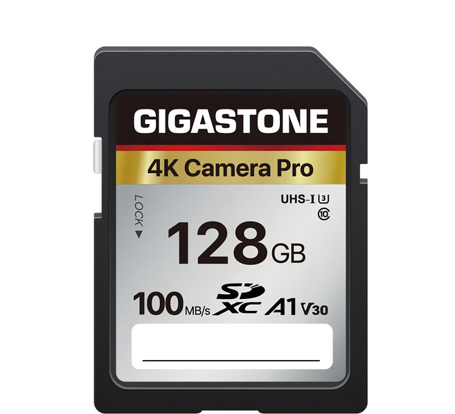 GIGASTONE 立達 SDXC SD UHS-I U3 A1V30 4K 高速記憶卡, 128GB, 1個