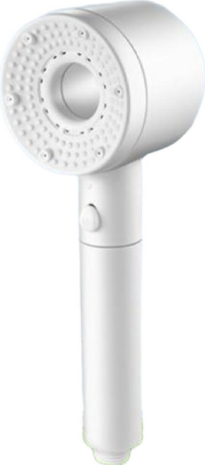 西格傢飾 高顏值5檔增壓蓮蓬頭 附免打孔支架 8 x 8 x 24.5cm 400g, 淡雅白, 1個