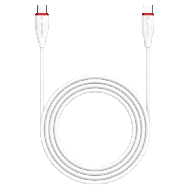 grantclassic 充滿希望 Flex USB-C-USB-C液態矽膠充電線 240W, 50cm, 白色, 1條
