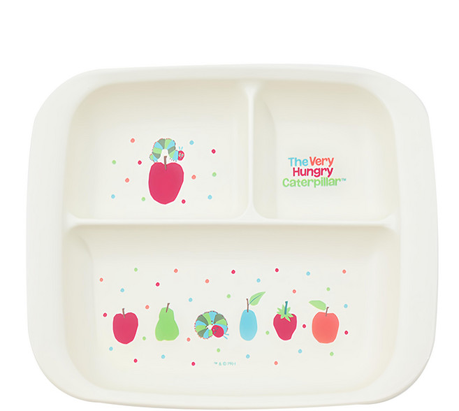 Skater 三格餐盤, 餐盤, 好餓的毛毛蟲 白色, 1個