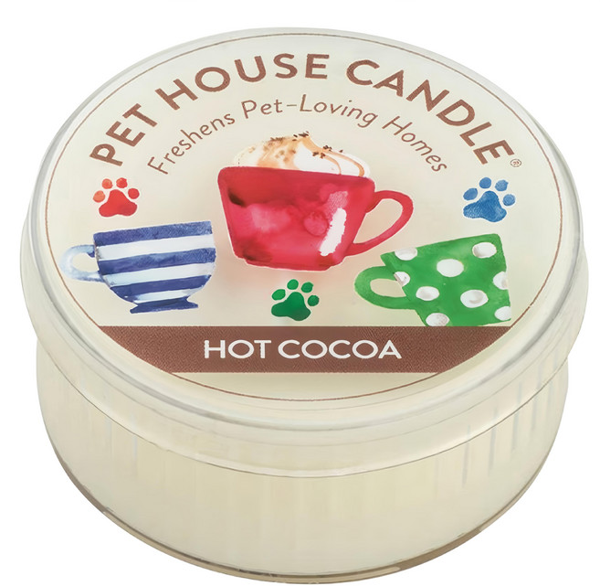 PET HOUSE 室內除臭寵物香氛蠟燭 熱可可, 43g, 1罐
