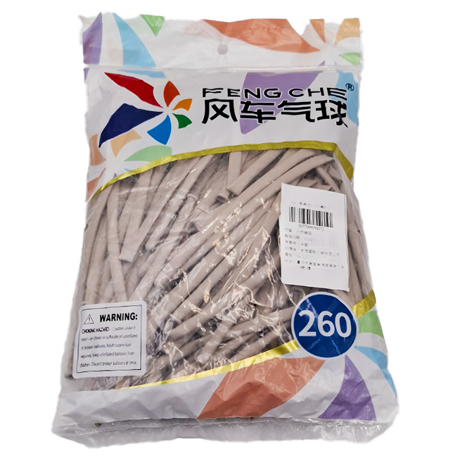 風車氣球 260長條氣球 多種可愛造型選擇 橡膠/乳膠, 沙灘白色, 1包