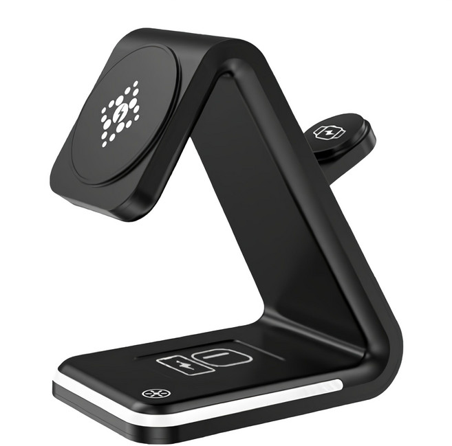 ASPOR USB Type-C 四合一磁吸無線充電座 (A533) 15W 支援多角度充電, 顏色隨機, 1個