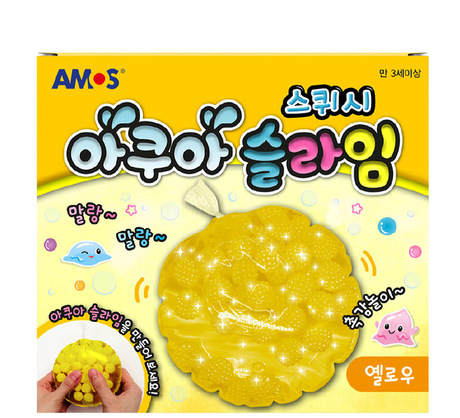 AMOS 阿摩司 史萊姆創意捏捏球 小黃晶, 黃色, 1盒