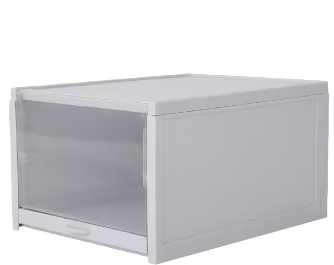 FAmILyLIFE 生活 超耐重自動掀蓋組合式鞋盒 升級加大款 FL226 25.8 x 33.5 x 18.3cm 淺米灰 8個