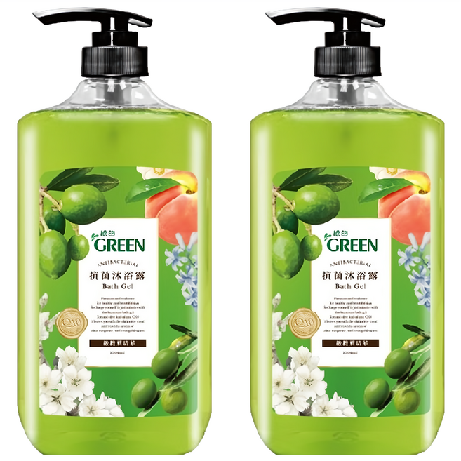GREEN 綠的 抗菌沐浴露 橄欖葉精華, 1L, 2瓶