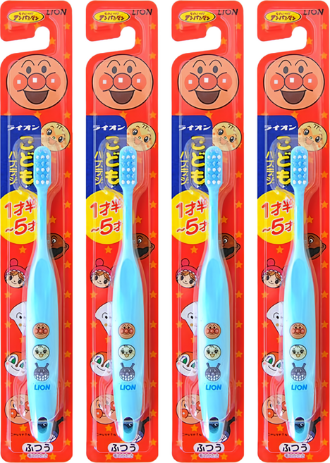 LION 獅王 兒童牙刷 麵包超人, 顏色隨機, 1入, 4支