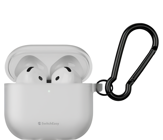 SwitchEasy 魚骨牌 Glaze 霧透耳機保護殼, 1個, AirPods 4, 霧透白
