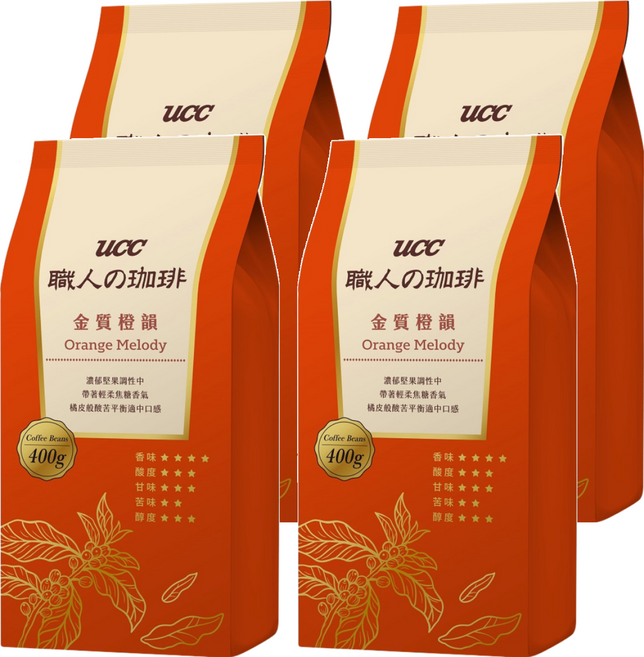 ucc 職人的珈琲 金質橙韻咖啡豆, 咖啡豆(無研磨), 400g, 4包