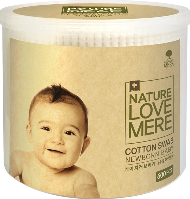 NATURE LOVE MERE 新生兒棉花棒, 600支, 1盒