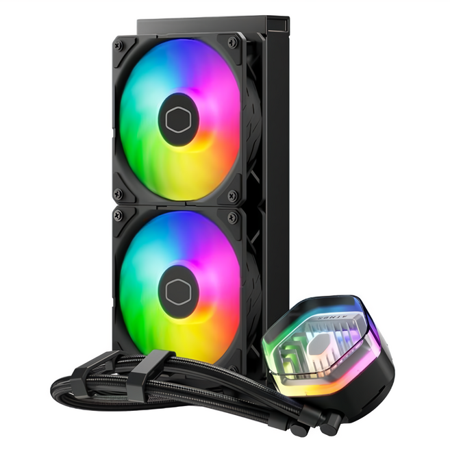 COOLER MASTER 酷碼 MasterLiquid 240 Atmos CPU散熱器 內附ARGB控制器, 黑色, 1個