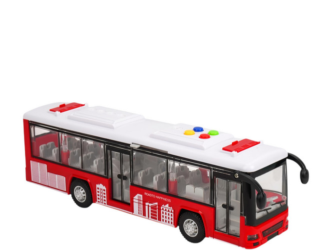BAOLE STAR TOYS 寶樂星 聲光摩輪巴士公車 車門可開 燈光音效/音樂/說故事, 紅色, 1個