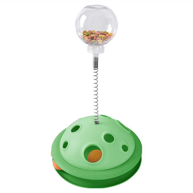 OUTSY 太空球搖擺藏食逗貓器, 翠綠色, 1個