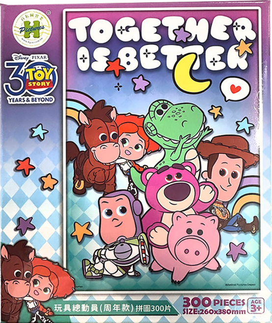 HUNDRED PICTURES 百耘圖 拼圖 300片 兒童益智玩具, Toy Story 玩具總動員 周年款, 1盒
