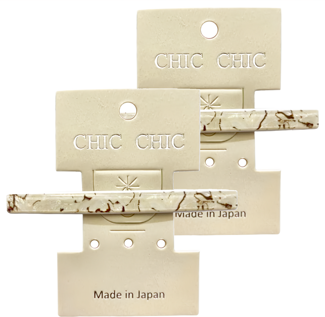 CHIC CHIC 日本造型自動夾 大 2個, 一字白色, 1組