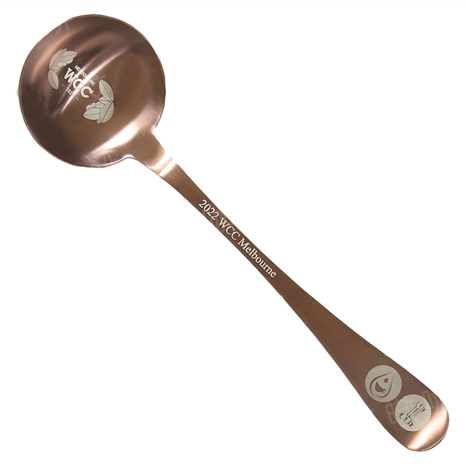 AKIRAKOKI 正晃行 不繡鋼鍍鈦杯測匙 SCS-304-07 亮玫金, 1支