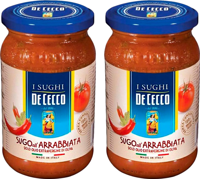 DE CECCO 得科 蕃茄香料義大利麵醬 辣味, 400g, 2罐