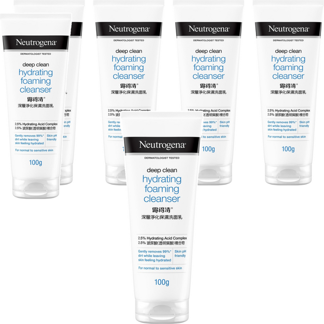 Neutrogena 深層淨化保濕洗面乳, 100g, 6條
