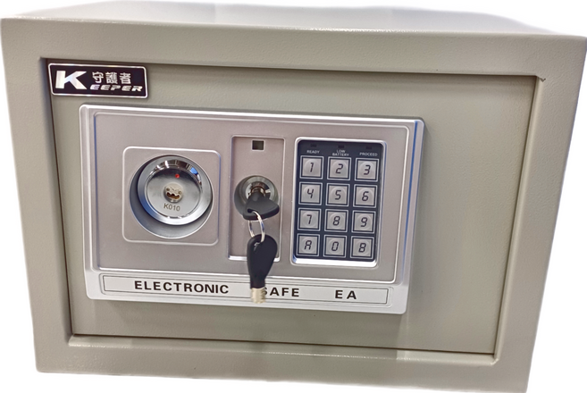 KEEPER SAFE BOX 守護者保險箱 家用密碼保險箱 內雙層 A4可放入 25EAT, 灰色