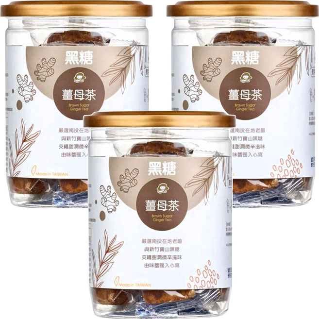 蜜思朵 黑糖薑母茶 嚴選南投老薑與新竹寶山黑糖, 17g, 12入, 3罐