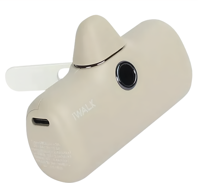 iWalk Battery 口袋充電寶Pro閃充行動電源 Lightning Type-C 支架版 原廠保固, LPS001L, 奶茶