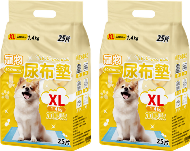 咕沛日常 寵物尿布墊 加厚款, 25片, 2包