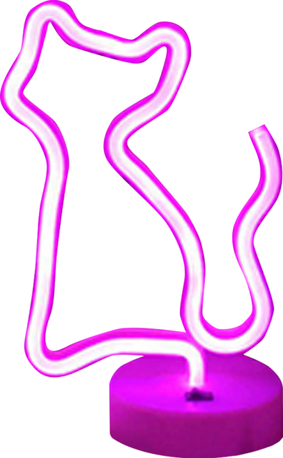 半島良品 INS造型霓虹燈LED擺飾燈 USB供電, 貓咪 + 粉色