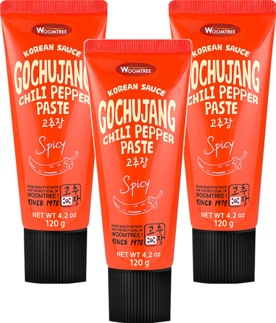 WOOMTREE WOOM CHEF 韓式辣椒醬, 120g, 3條