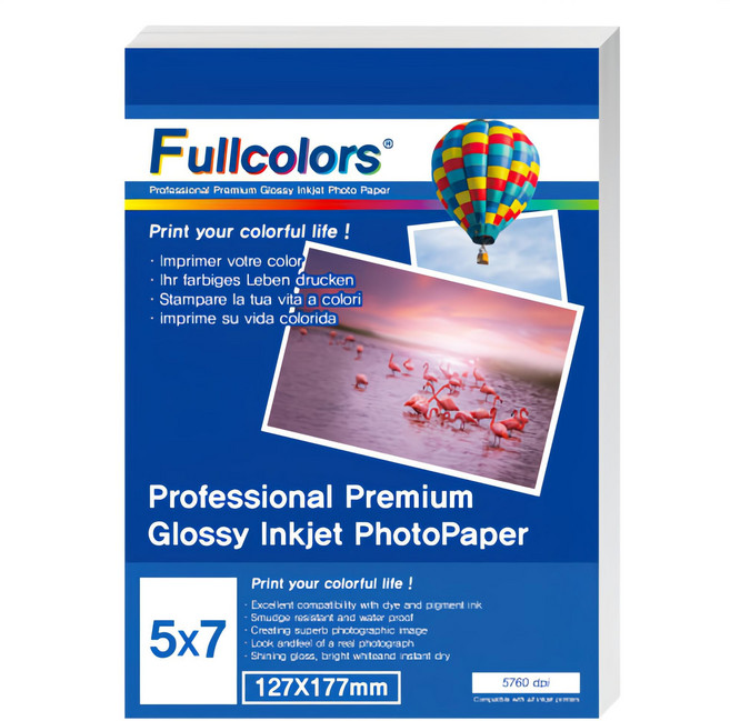 Fullcolors 全彩 噴墨亮面相片紙, 5 x 7, 100張