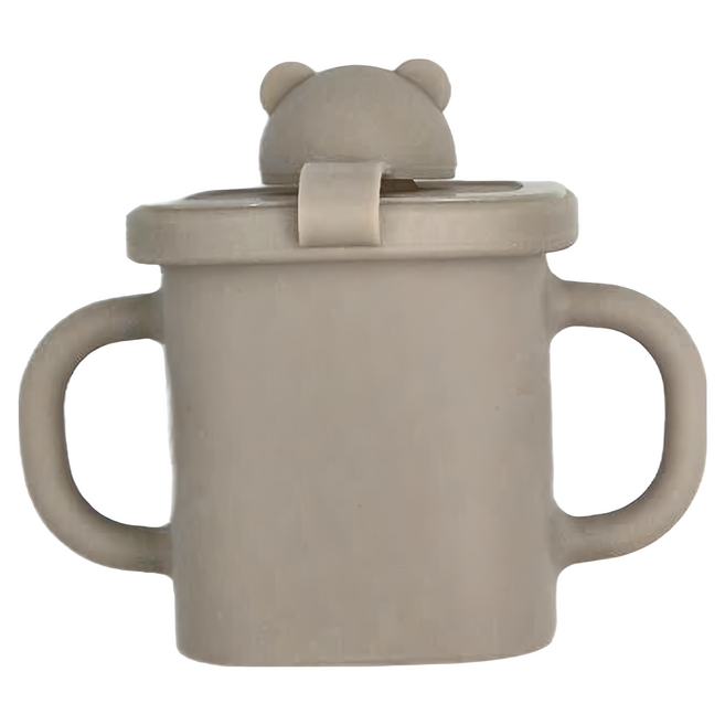 MODU'I BLUEMAMA 幼兒鉑金矽膠熊熊水杯零食杯 350ml, 摩卡, 1個