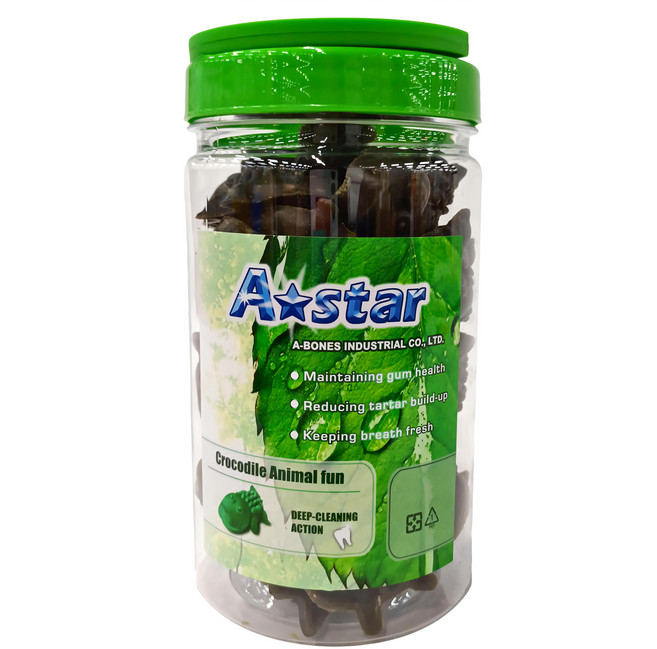 A star 有趣動物造型潔牙骨 鱷魚, 290g, 1罐