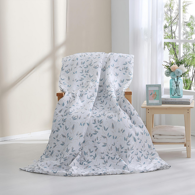 Ishur 伊舒爾 雲絲棉鋪棉涼被, 竹間 白色