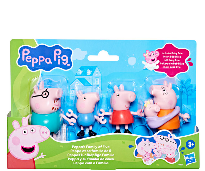 Peppa Pig 粉紅豬小妹 佩佩豬一家五口家族角色組, 1組