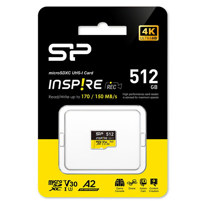 Silicon Power 廣穎電通 高速4k UHS-I U3 A2高速讀寫記憶卡 空拍機/Gopro專用, 1個, 512GB