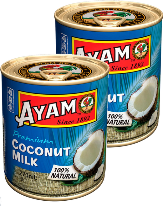 AYAM 雄雞標 特級椰奶罐頭 100%天然, 270ml, 2罐