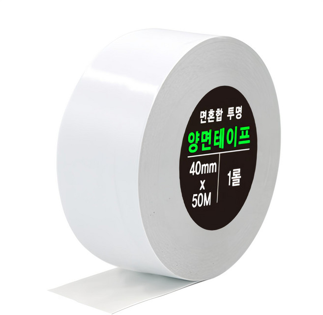 DADA 高黏度棉紙雙面膠帶 40mm X 50m, 透明色, 1個