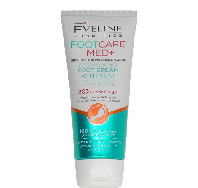 EVELINE MED+ 再生足霜-軟膏 適用於老繭和皮膚龜裂, 100ml, 1入, 1條