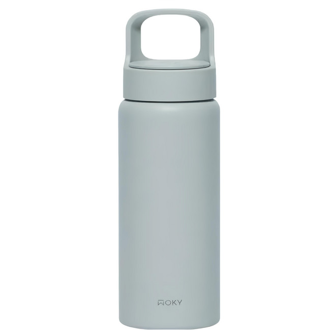 WOKY 沃廚 台灣公司貨 輕芯鈦提手運動保溫瓶, 舶灰, 600ml, 1個