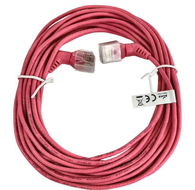 VEnTIOn 威迅 IBO系列 CAT6A 超六類雙彎頭可旋轉纖細高速網路線, 粉色, 1條, 5m