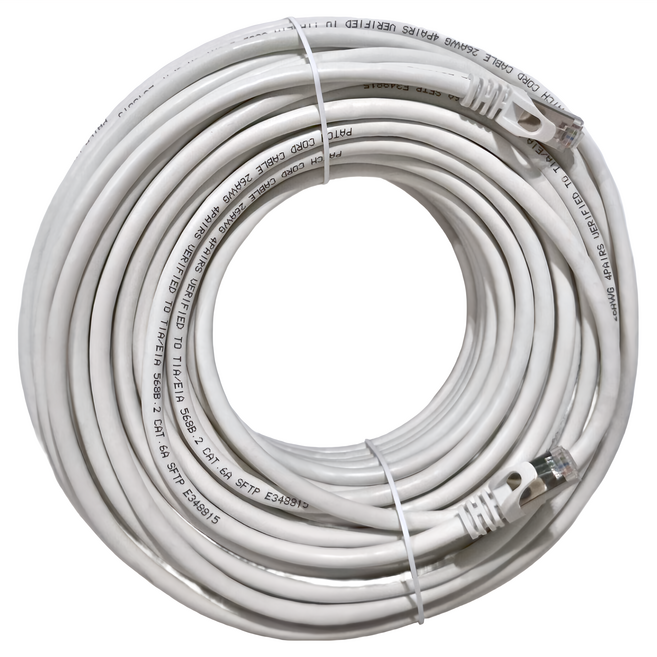 POLYWELL 寶利威爾 高速網路線 10Gbps CAT6A, 30m, 白色, 1條