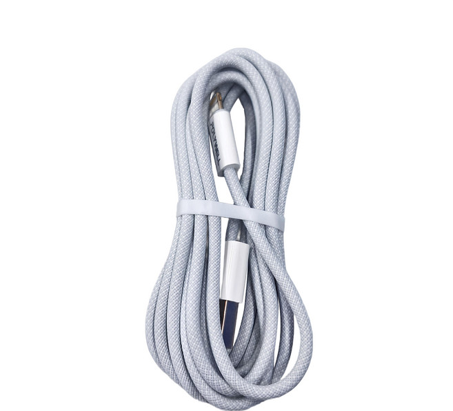 POLYWELL 寶利威爾 USB To Lightning PD編織快充線 3A PW15-W45-M904, 2m, 灰白色, 1條