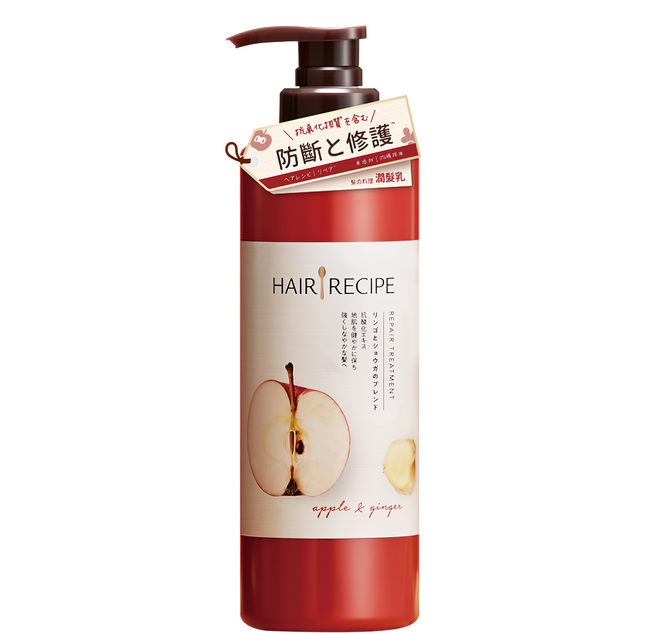 HAIR RECIPE 髮的食譜 防斷修護潤髮乳 蘋果生薑, 530g, 1瓶