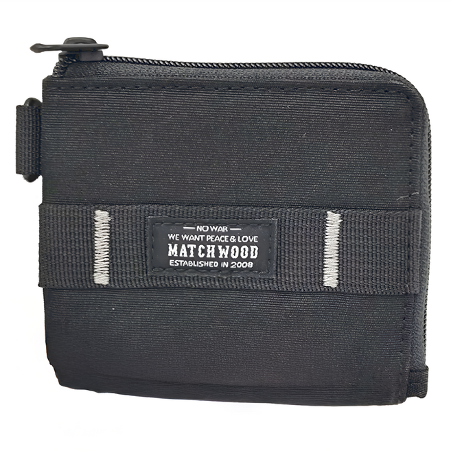 Matchwood Zip 拉鍊短夾 全黑 尼龍帆布