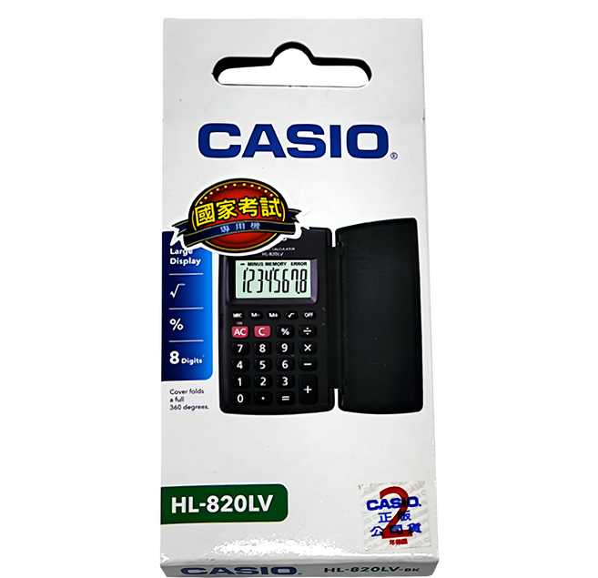 CASIO 卡西歐 計算機 國考機, 黑色, 1個, HL-820LV