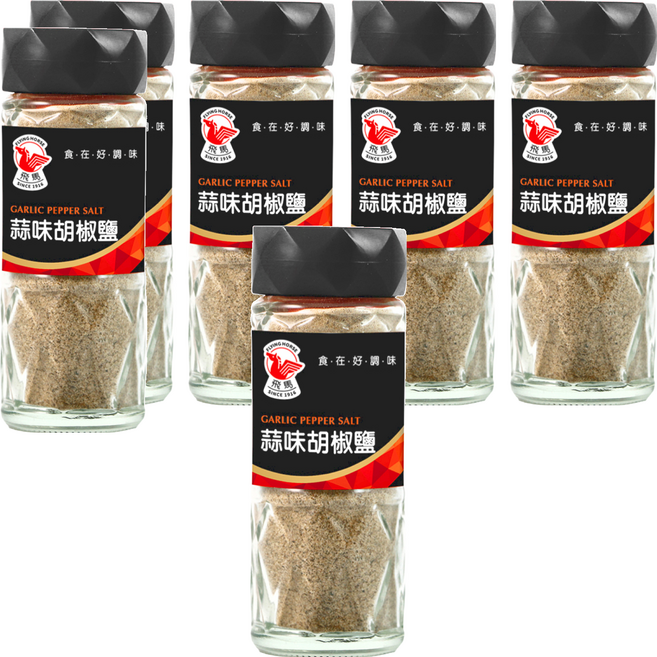 飛馬 蒜味胡椒鹽 濃郁蒜香, 60g, 6瓶