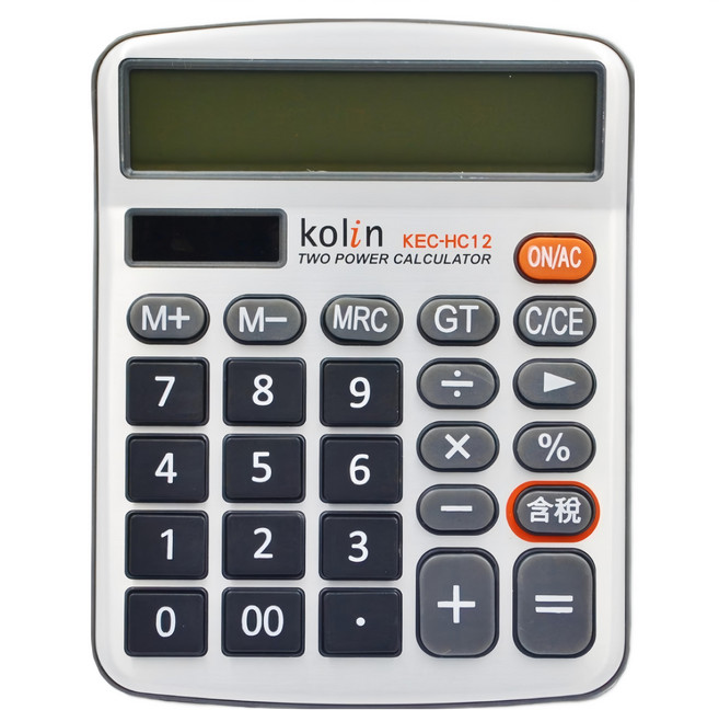 Kolin 歌林 計算機 kec-hc12, 1入, 淺灰色
