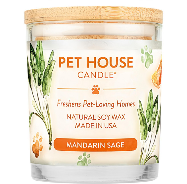 PET HOUSE 室內除臭寵物香氛蠟燭 柑橘鼠尾草, 255g, 1罐